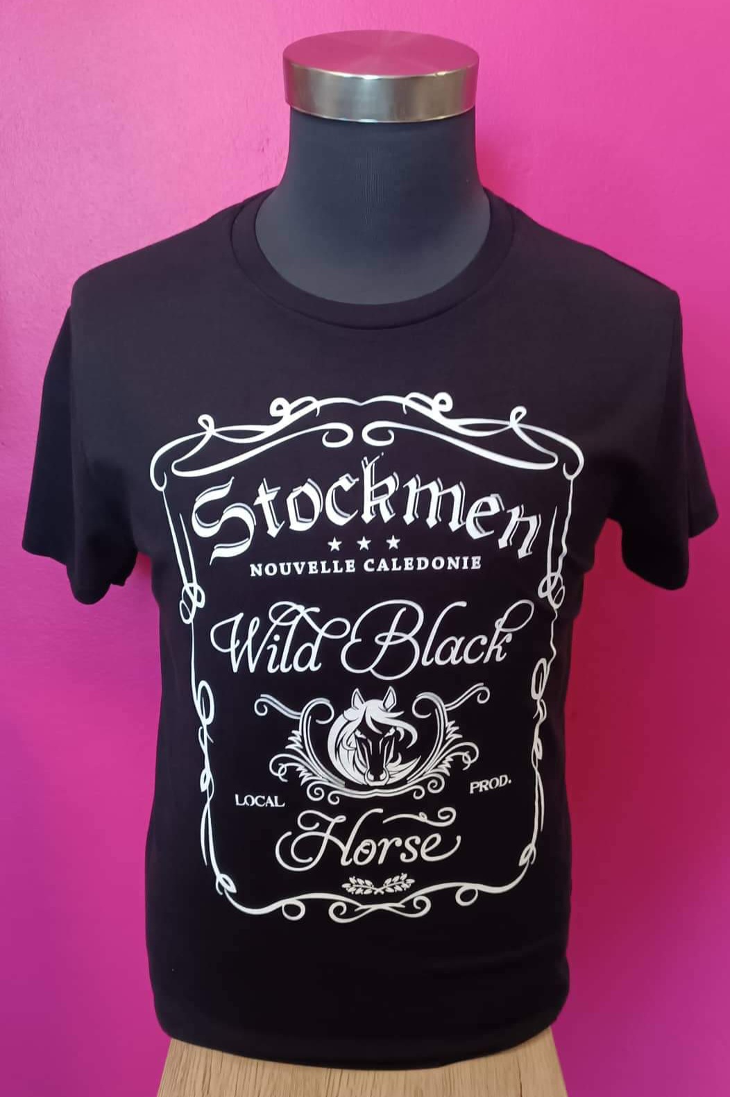 T-Shirt STOCKMEN UNISEXE W.B.H NOIR
