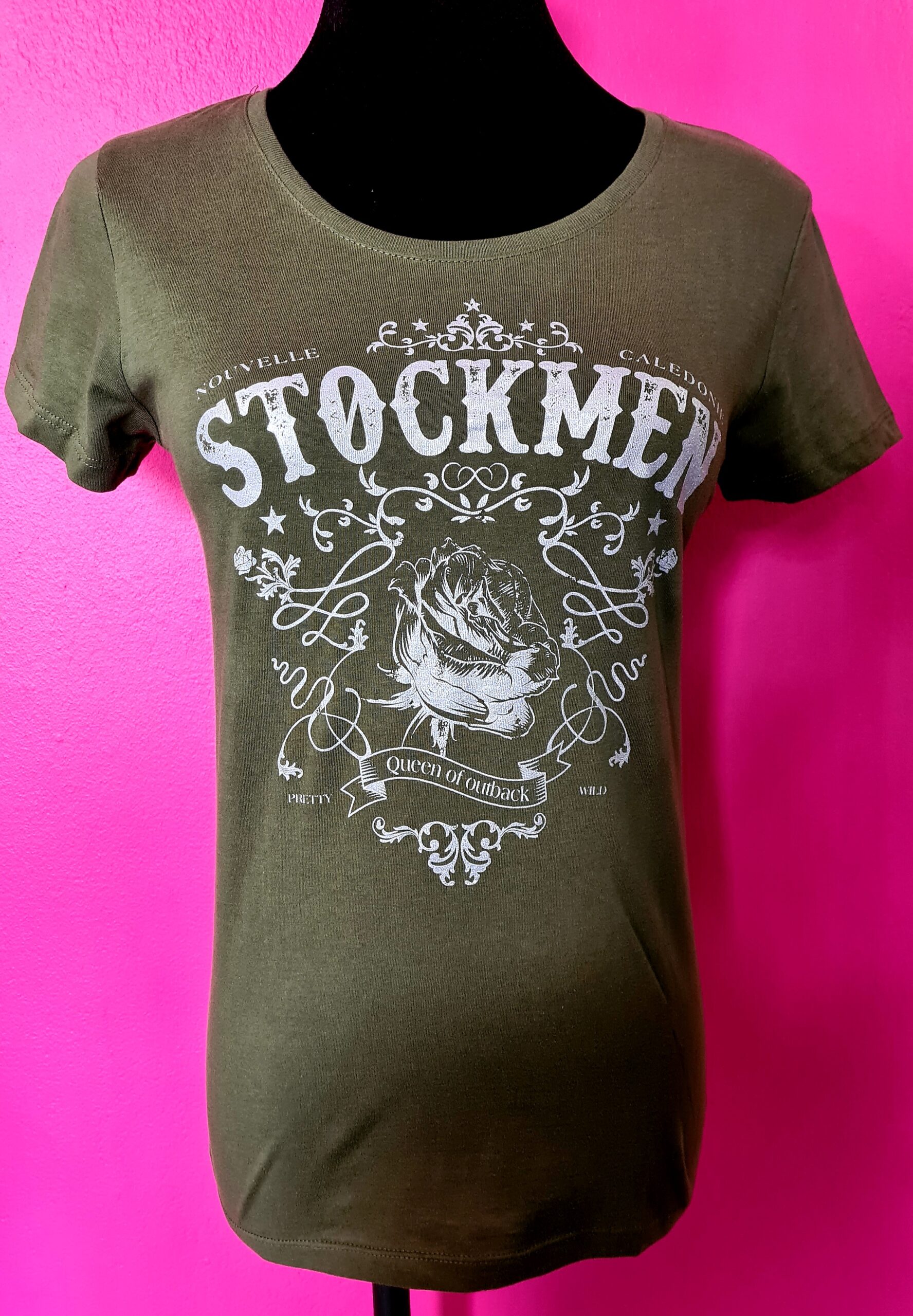 T-Shirt STOCKMEN FEMME QUEEN OUTBACK KAKI