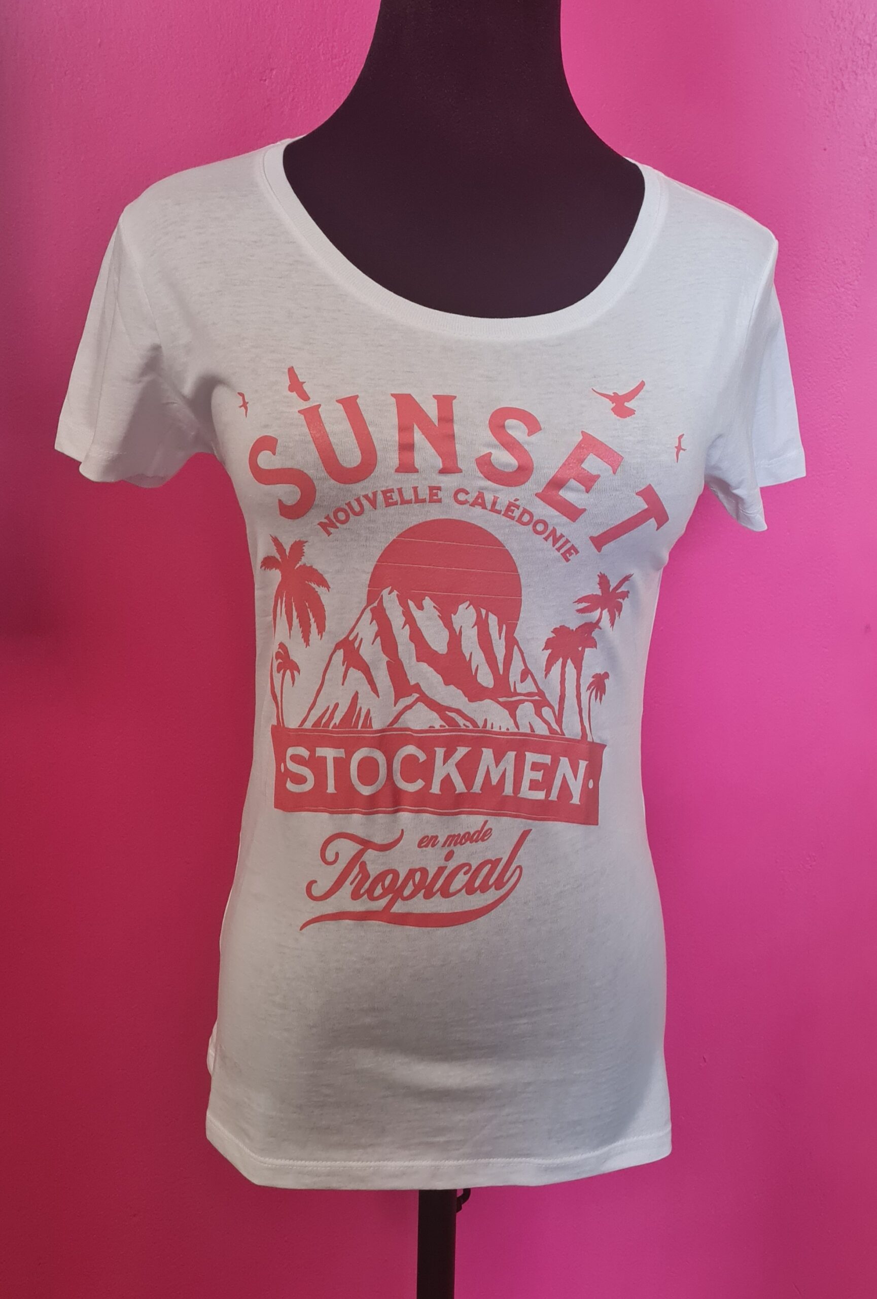 T-Shirt STOCKMEN FEMME SUNSET BLANC
